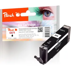 Peach Tintenpatrone foto schwarz kompatibel zu Canon CLI-571BK, 0385C001