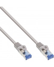 InLine Patchkabel Cat.6A S/FTP TPE flexibel grau 15m Kunststoff Blau Grau (74815)