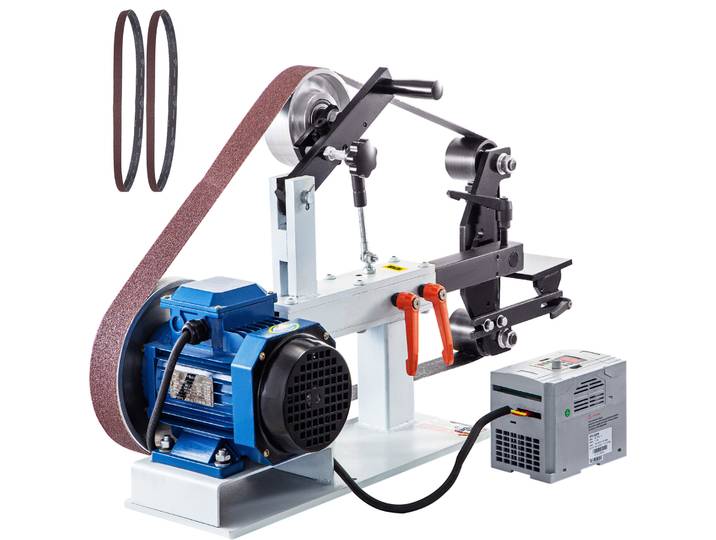 SucceBuy 1.5KW meuleuse à bande 2x82 pouces vitesse Variable/constante 3 modes ponceuse à bande électrique pour outil de polissage fabrication de couteaux