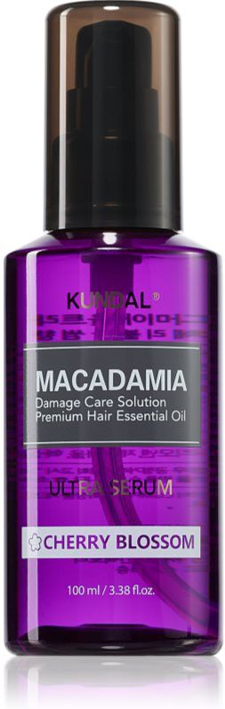 KUNDAL Macadamia Ultra Serum Cherry Blossom sérum régénérant à l'huile pour cheveux abîmés 100 ml