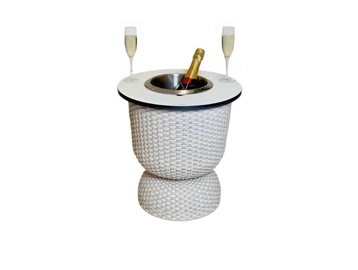 COOTAB Cooler Table Beistelltisch Paris 3-in-1 Loungetisch mit Edelstahl-Kühler (1-St), Wetterfest, Pflegeleicht, Hitzebeständig