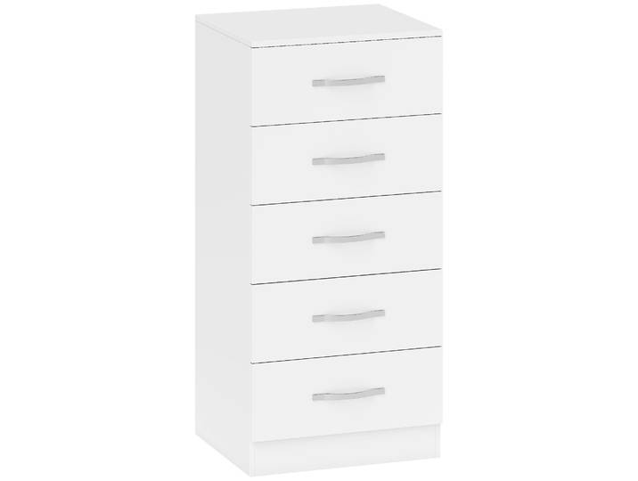 HOMCOM Ladekast met 5 lades, ladekast voor kleding en spullen, spaanplaat, wit