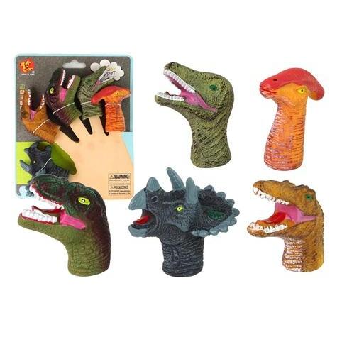 Lean Toys Bunte Dinosaurier-Fingerpuppen, 5-tlg (49671306)