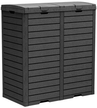 Lesly 230L/ 61.8 Oz Outdoor Resin Waste Bin With Double-Bucket and Lid
