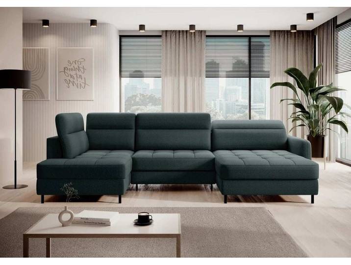 Sofa Belinda mit Schlaf- und Klappfunktion - Grün - Rechts - Luxusbetten24
