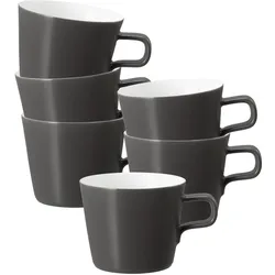 CAPPUCCINO-/TEETASSEN No Limits Moments weiß-grau 0,26 l 6er Set
