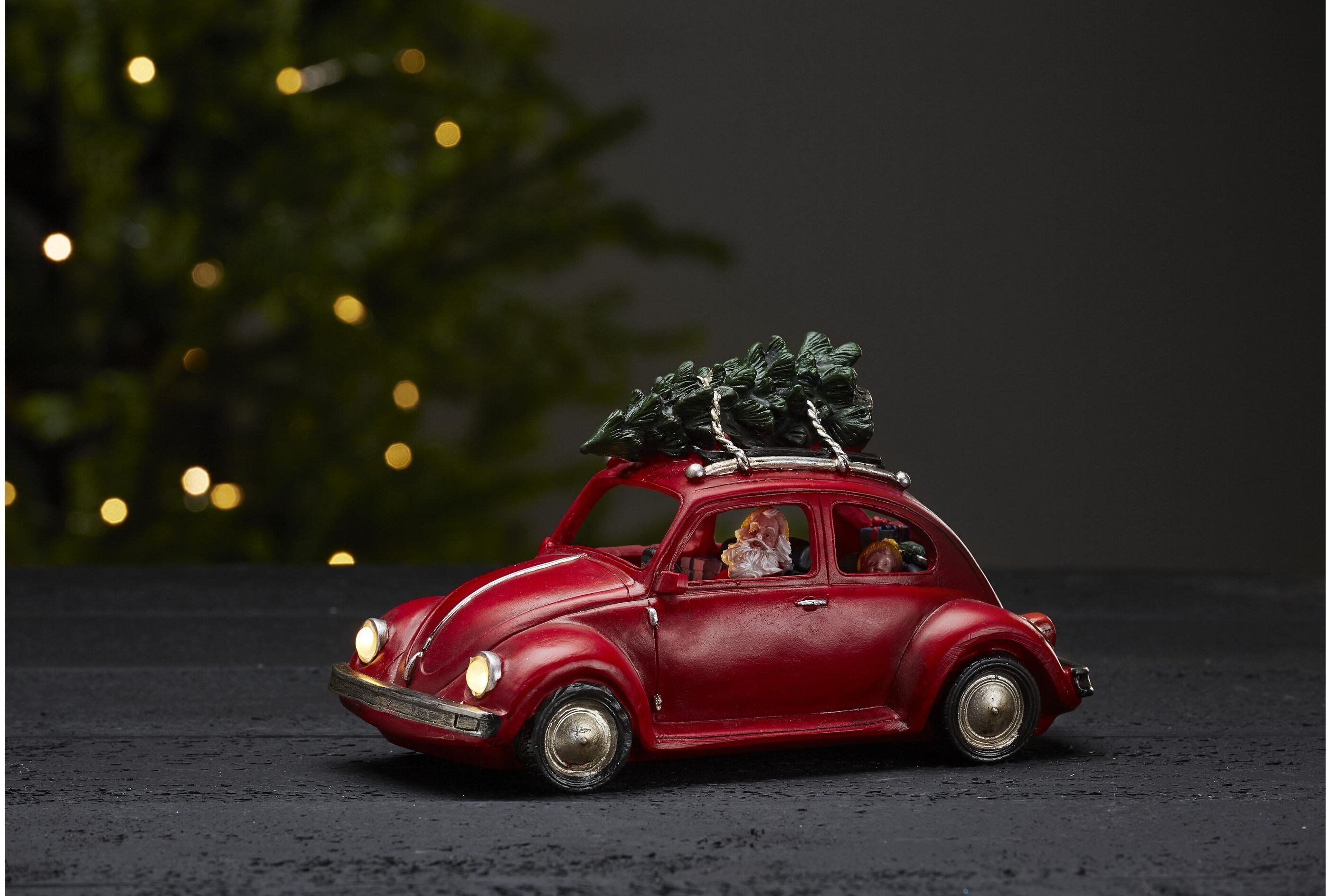 "Nikolaus im VW-Käfer 3 LED, 25.5 cm, indoor" weiß, neutral B/H/T: 25,5cm x 14,5cm