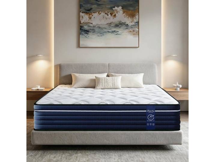 Matelas 140x200 cm Luxueux Mousse et Ressorts Épais 28cm Sommeil Indépendant 10 Zones Soutien Parfait Durable et Respirant