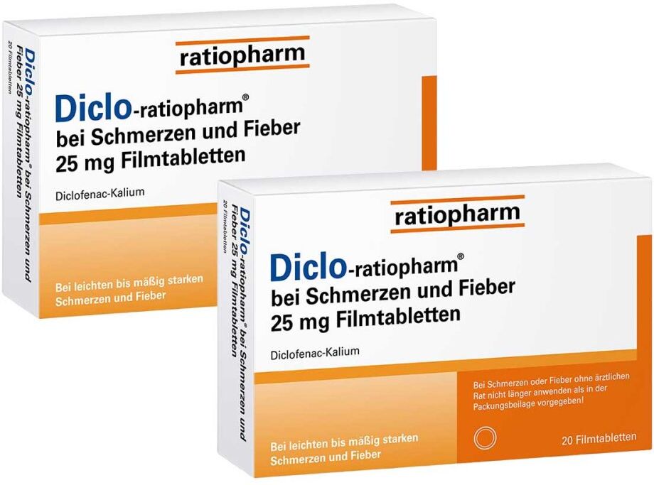 Diclo-ratiopharm bei Schmerzen und Fieber 25 mg Filmtabletten