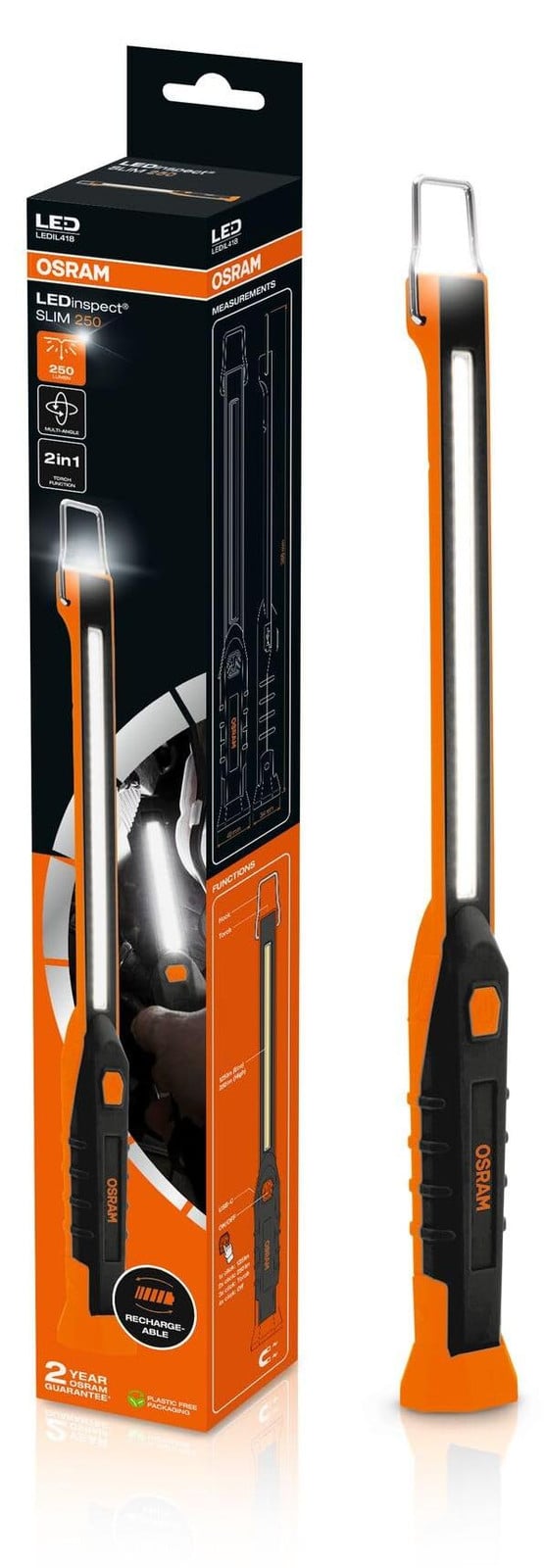 Osram LED Handlamp 250 lm, 6,6 W, 6000 K, oplaadbare werklamp en inspectielamp