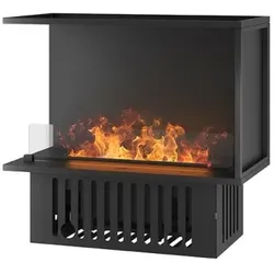OutInFire INVAPO CORNER 800 - Eckiger mehrfarbiger LED-Wasserdampfkamin mit automatischer Füllung, Öffnung links