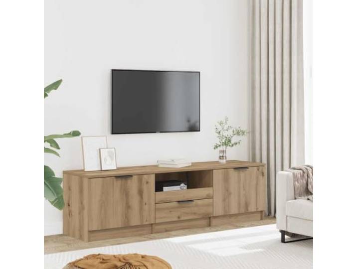HEFZGDB TV-Schrank Artisan-Eiche 140x35x40 cm Holzwerkstoff mit reichlich Stauraum für Multimedia-Geräte, stabile Oberplatte, pflegeleicht und langlebig, praktisches Wohnzimmer