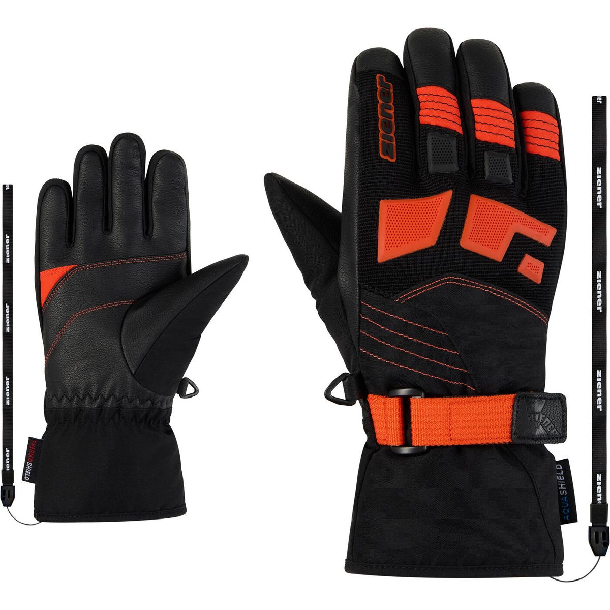 Ziener Lukian-z AS Glove Junior Unisex black.orangered (12235) 7 115023-12235-7