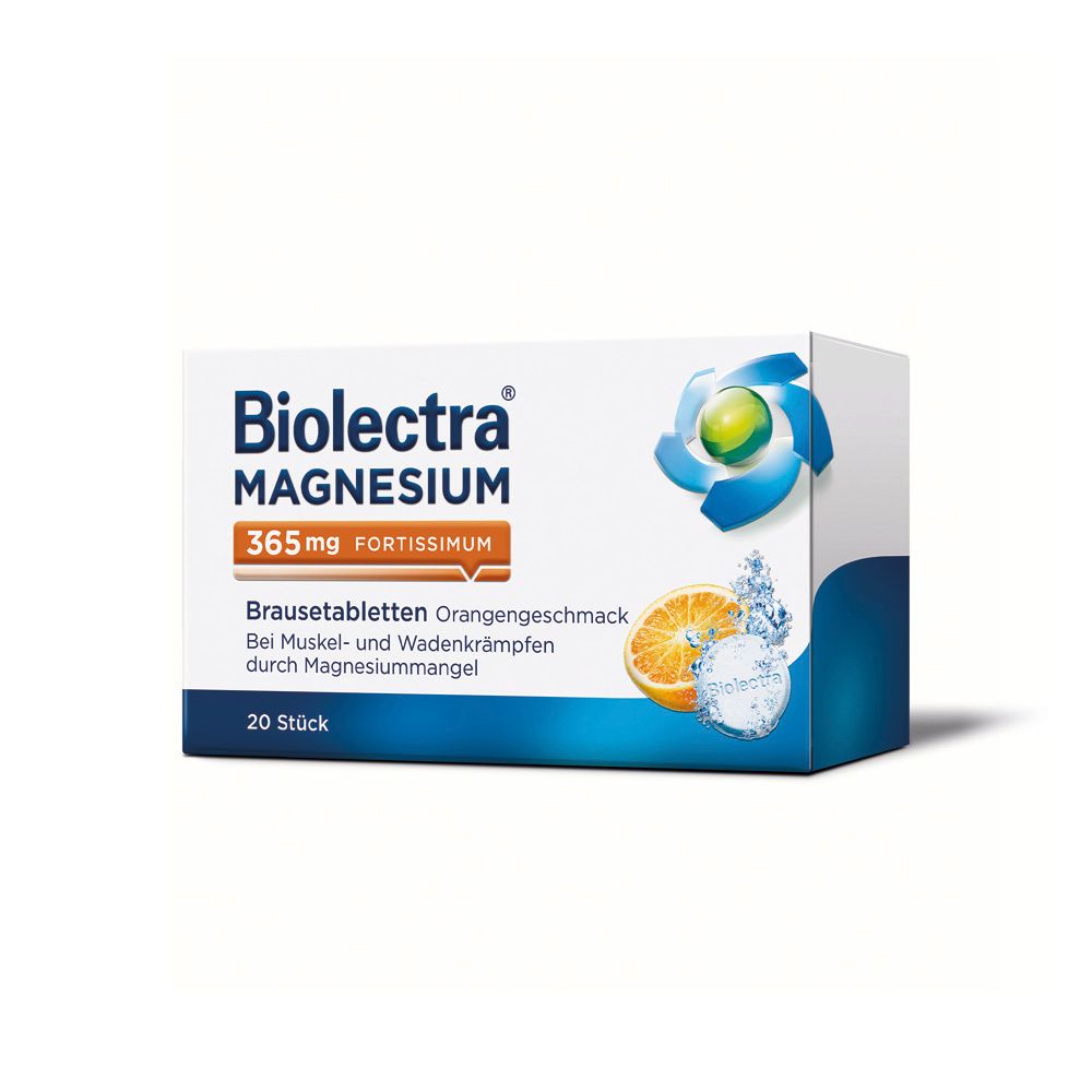 Biolectra Magnesium 365 mg fortissimum Orange 20 St Brausetabletten