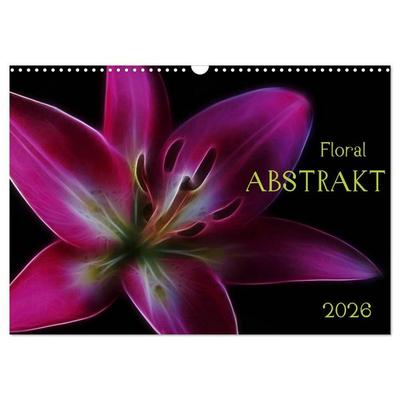Floral Abstrakt 2026 (Wandkalender 2026 DIN A3 quer), CALVENDO Monatskalender