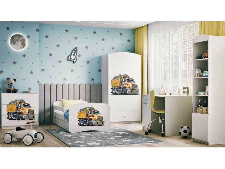 Raumhirsch Furniture Kinderkleiderschrank mit Motivauswahl - Kleiderschrank für Kinder (Kinderzimmerschrank für Jungen, Mit Ablagefächern & Kleiderstange) robuste Verarbeitung, kindgerecht, verschiedene Farben & Designs