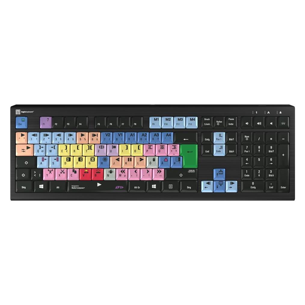 Logickeyboard LKB-MCOM4-A2PC-DE Tastatur USB QWERTZ Deutsch Schwarz (DE, Kabelgebunden) (LKB-MCOM4-A2PC-DE)