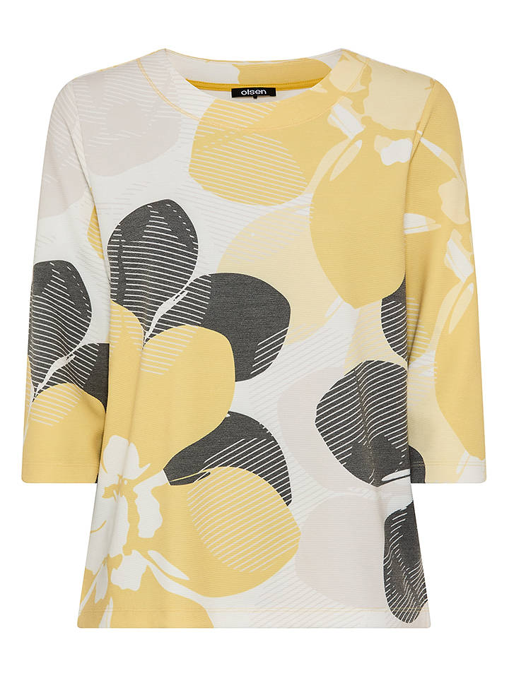 Olsen Sweatshirt in Weiß/ Gold/ Schwarz - 46