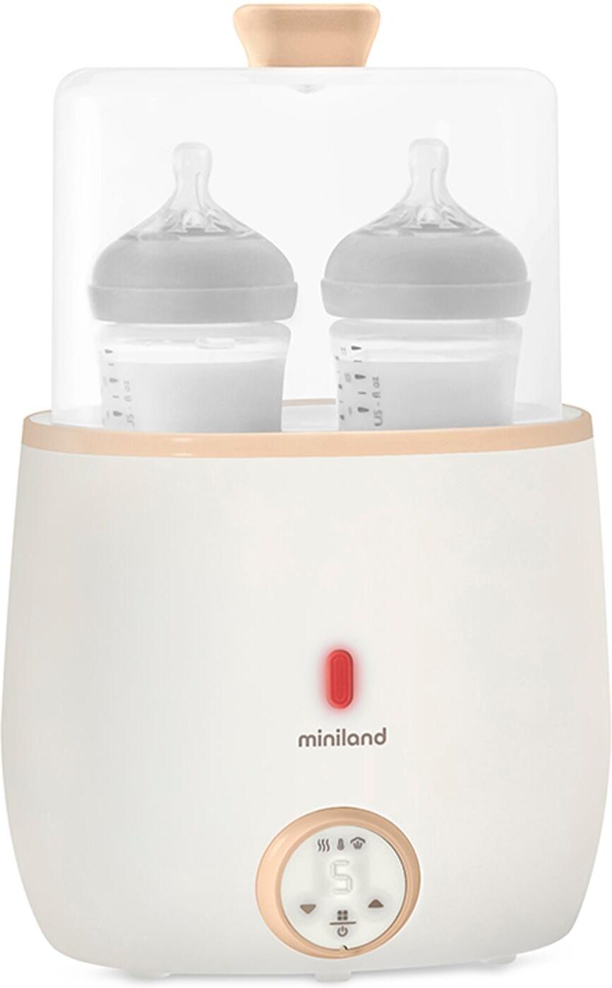 Miniland Calientabiberones y esterilizador doble Warmy Twin.  (23 X 24.5 X 18 Cm) Beige niño
