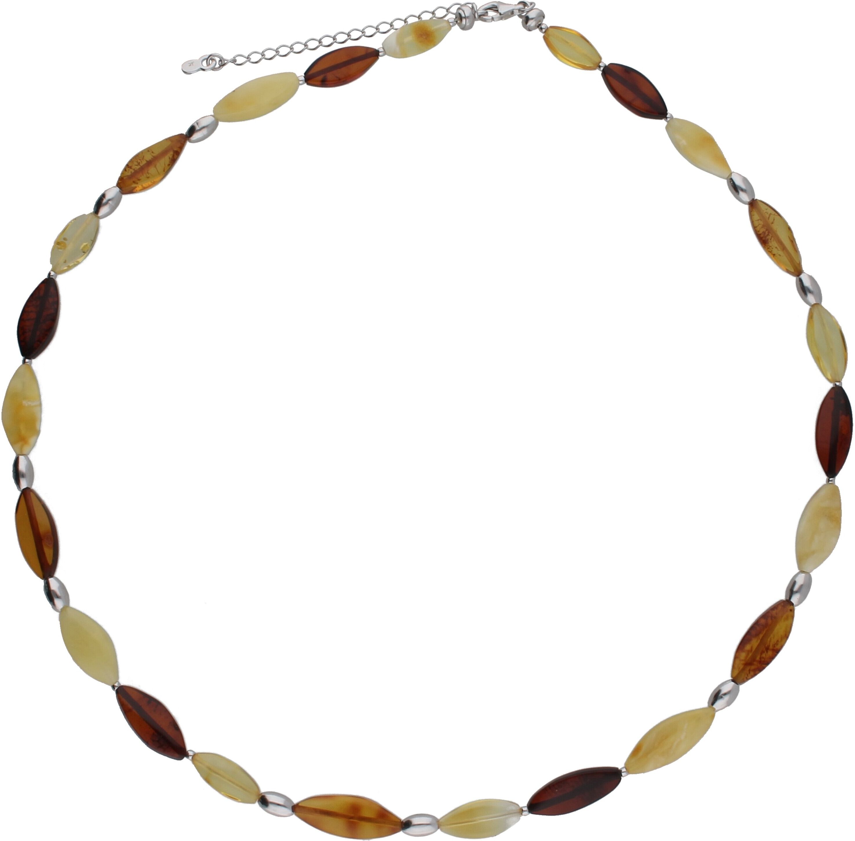Collier SMART JEWEL "Collier mit Bernsteinen, Silber 925", bunt (mehrfarbig), Halsketten, Damen, Silber 925 (Sterlingsilber), Collier