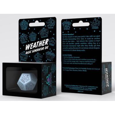 Q-Workshop QWO98567 - Weather Generator Die: Blue&Black, D12, Wetter-Generator-Würfel, 1 Stück