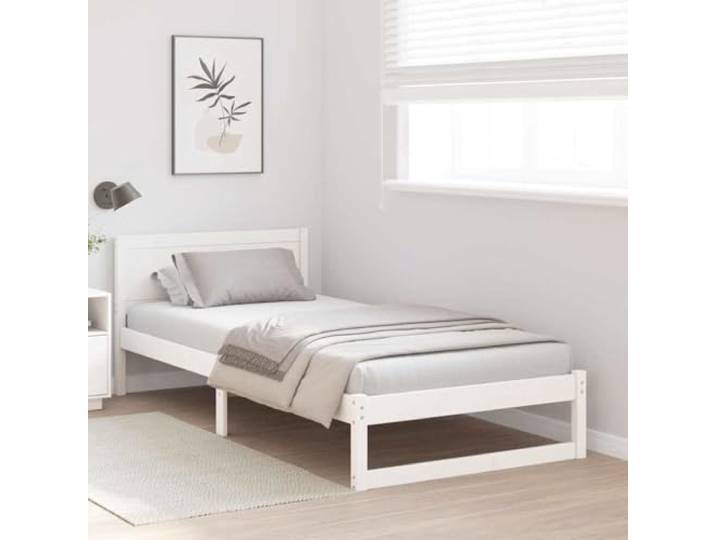 KTHLBRH Bettgestell, weiß, 75 x 190 cm, Kiefer massiv Minimalistisches Design, robustes Holz, einzelner Rahmen, einfache Montage