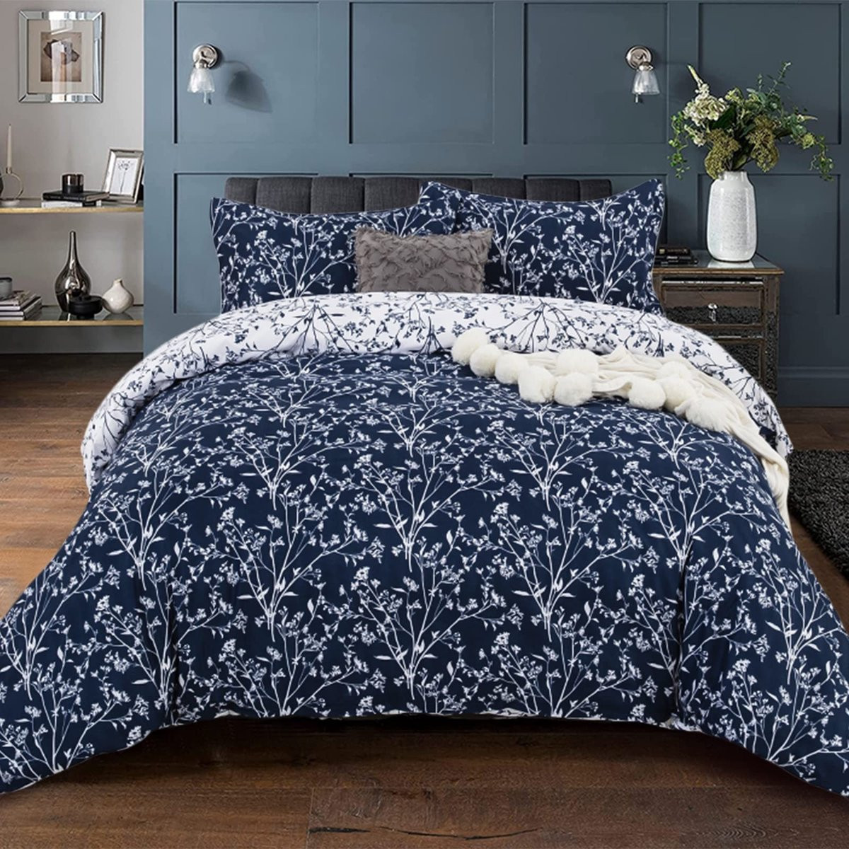 Solidchoice Reversibel Beddengoedset met Takkenpatroon 200 x 200 cm
