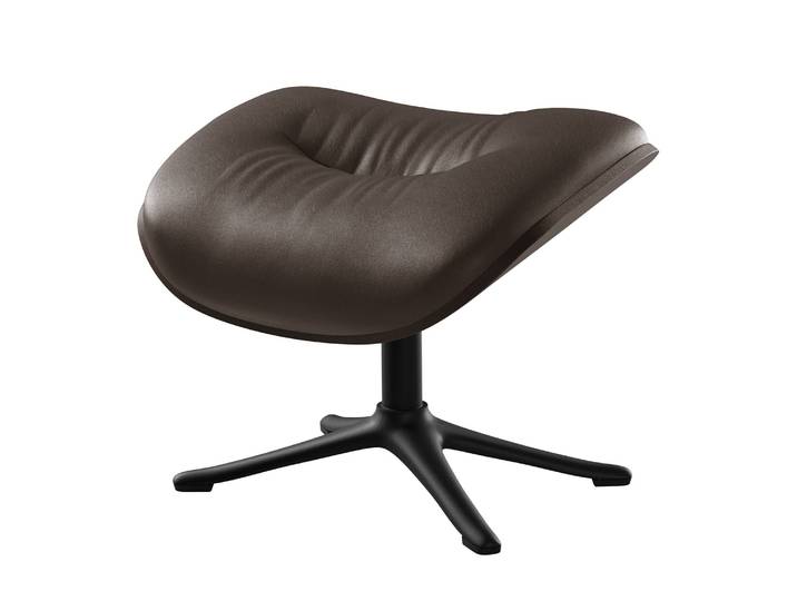 Repose-pieds I 44 x 39 x 42cm Marron/Marron foncé Noir Cuir véritable Neka : Marron foncé Structure:Couvert
