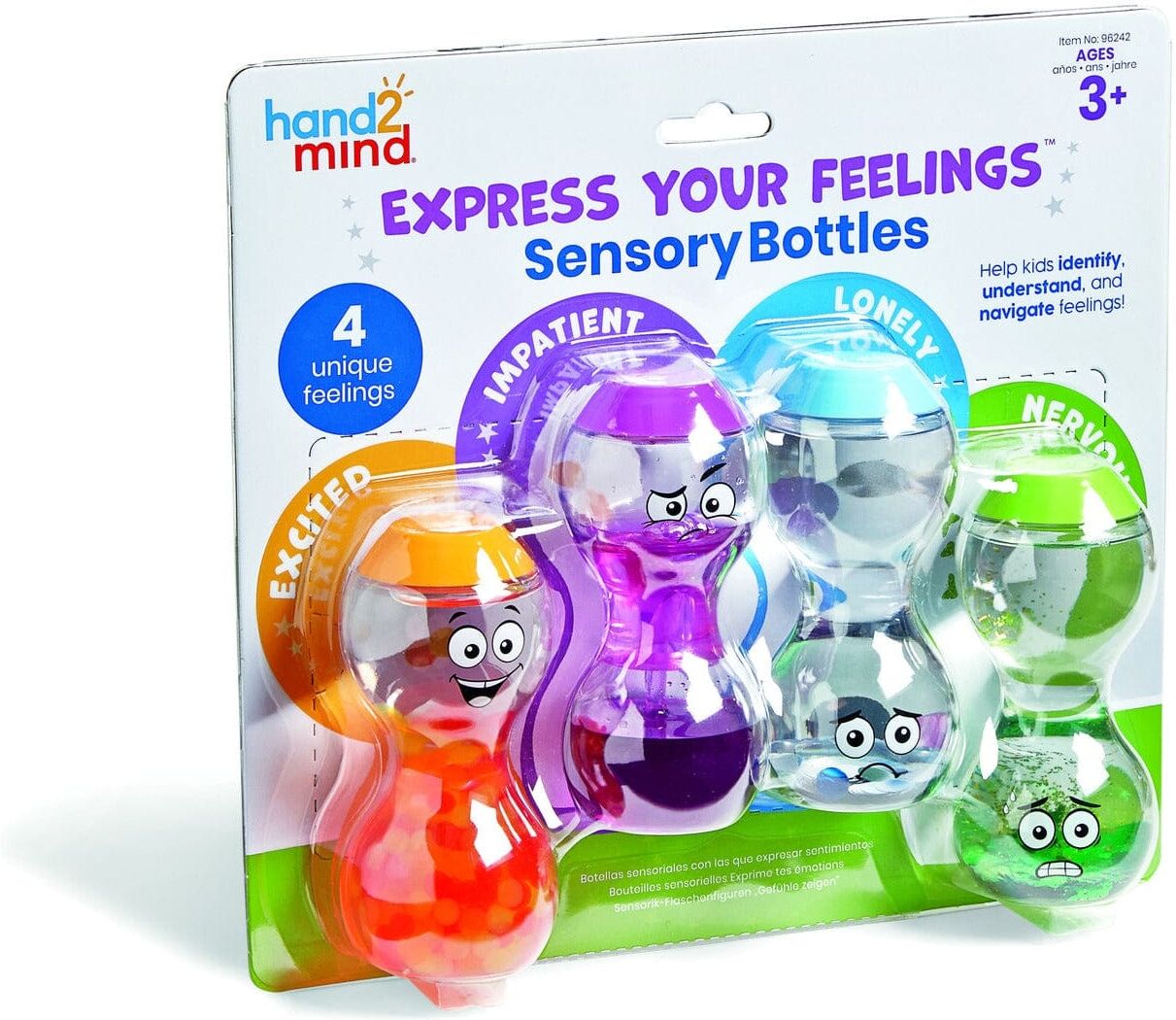 Learning Resources Express Your Feelings Sensory Bottles for Emotional Intelligence and Sensory Play - Ages 3 and Up - Educational Toy for Kids