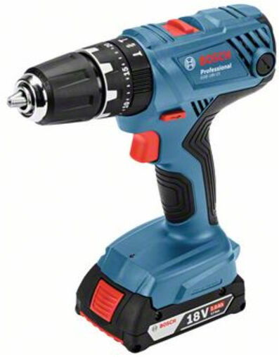 Perceuse à percussion BOSCH GSB 18V-21, avec batterie Li-Ion 2 x 2,0 Ah, L-BOXX (06019H1102)