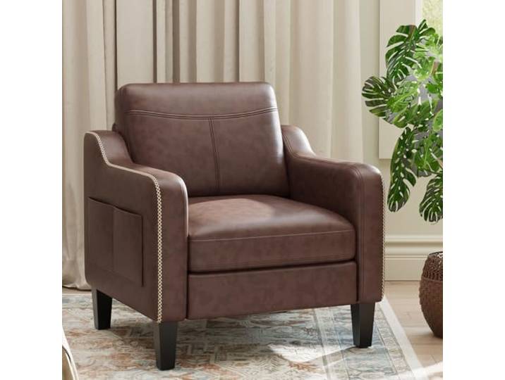 MALOL Sessel Wohnzimmer, Ohrensessel Wohnzimmer, Polstersessel Fernsehsessel mit Armlehnen Einzelsofa, Fernsehsessel Relaxsessel，Lesesessel für Wohnzimmer Büro Schlafzimmer, Schokoladenbraun