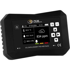 PCE CO2-Messgerät AQD 50A, Thermo-Hygrometer, Datenlogger, Akku, Ampelanzeige