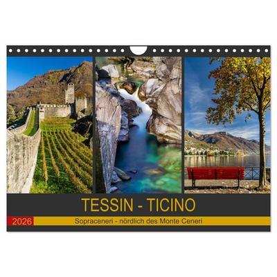 Tessin - Ticino (Wandkalender 2026 DIN A4 quer), CALVENDO Monatskalender