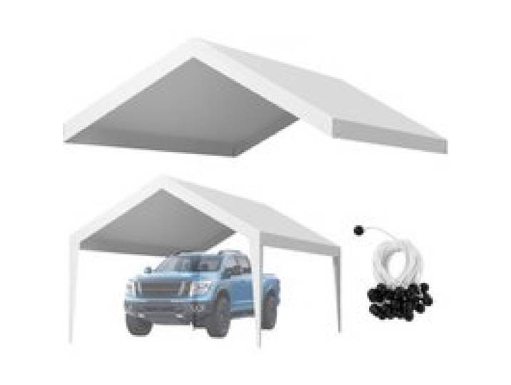 VEVOR Carport-Ersatzdach, 3,65 x 6,09 m, tragbare Garagenzeltplane, UV-beständige Autounterstandsplane, strapazierfähige Carport-Abdeckung, weiß, Rahmen nicht im Lieferumfang enthalten