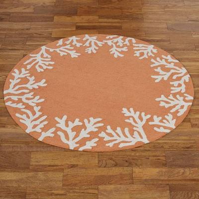 Trans Ocean Import Co Inc Coral Border Round Rug, 8' Round, Light Rust