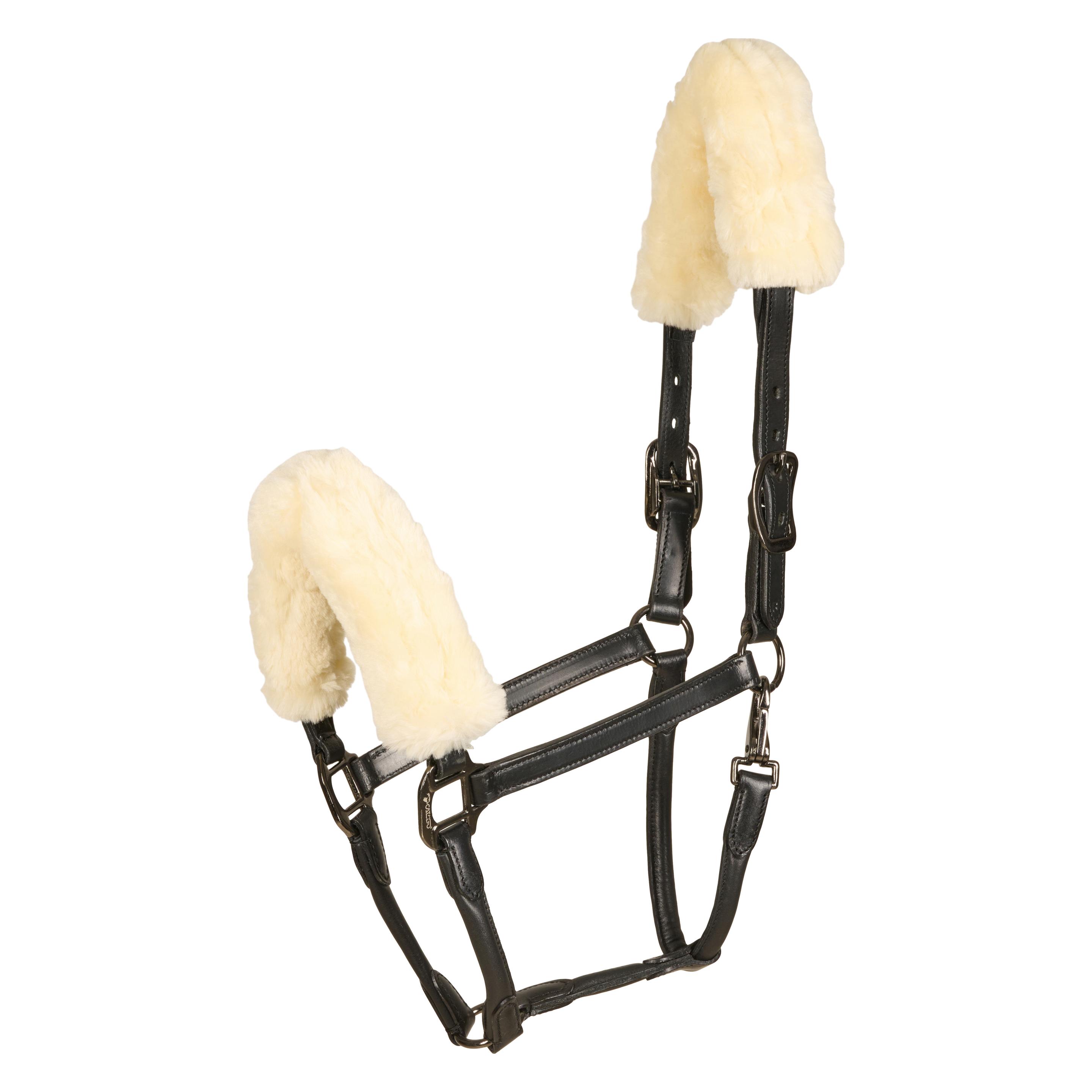 Catago leather halter w. faux fur (41512001)