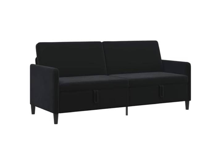 GHVBNMF 3-Sitzer Sofa mit Stauraum Schwarz 192x78x87 cm Polyester Platzsparende 3-Sitzer Couch für Wohnzimmer mit hochklappbarem Stauraum, waschbarem Bezug und robusten Beinen.
