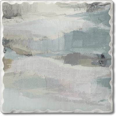 CounterArt Absorbent Stone Tumbled Tile Coasters, Misty Clouds, Set of 4