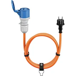GOOBAY 76185 - 1,5m Camping CEE-Kupplung > Schutzkontakt Stecker 16A/230V orang