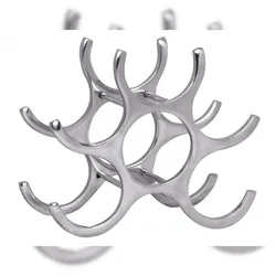 Platzsparendes Aluminium Weinregal für 6 Flaschen, Elegantes Design. 29x14x24 cm | Kadima Design