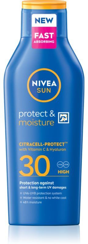 NIVEA SUN Protect & Moisture hydratisierende Sonnenmilch SPF 30 400 ml