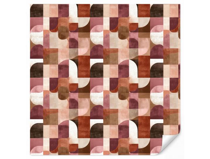 OnlyWow Tapete - Geometrie - Modern - Retro - 300x300 cm, Mehrfarbig, Papier, Quadratisch, 300x300 cm, Tapeten & Wandverkleidungen, Vliestapeten