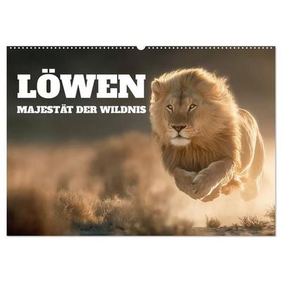 Löwen - Majestät der Wildnis (Wandkalender 2027 DIN A2 quer), CALVENDO Monatskalender