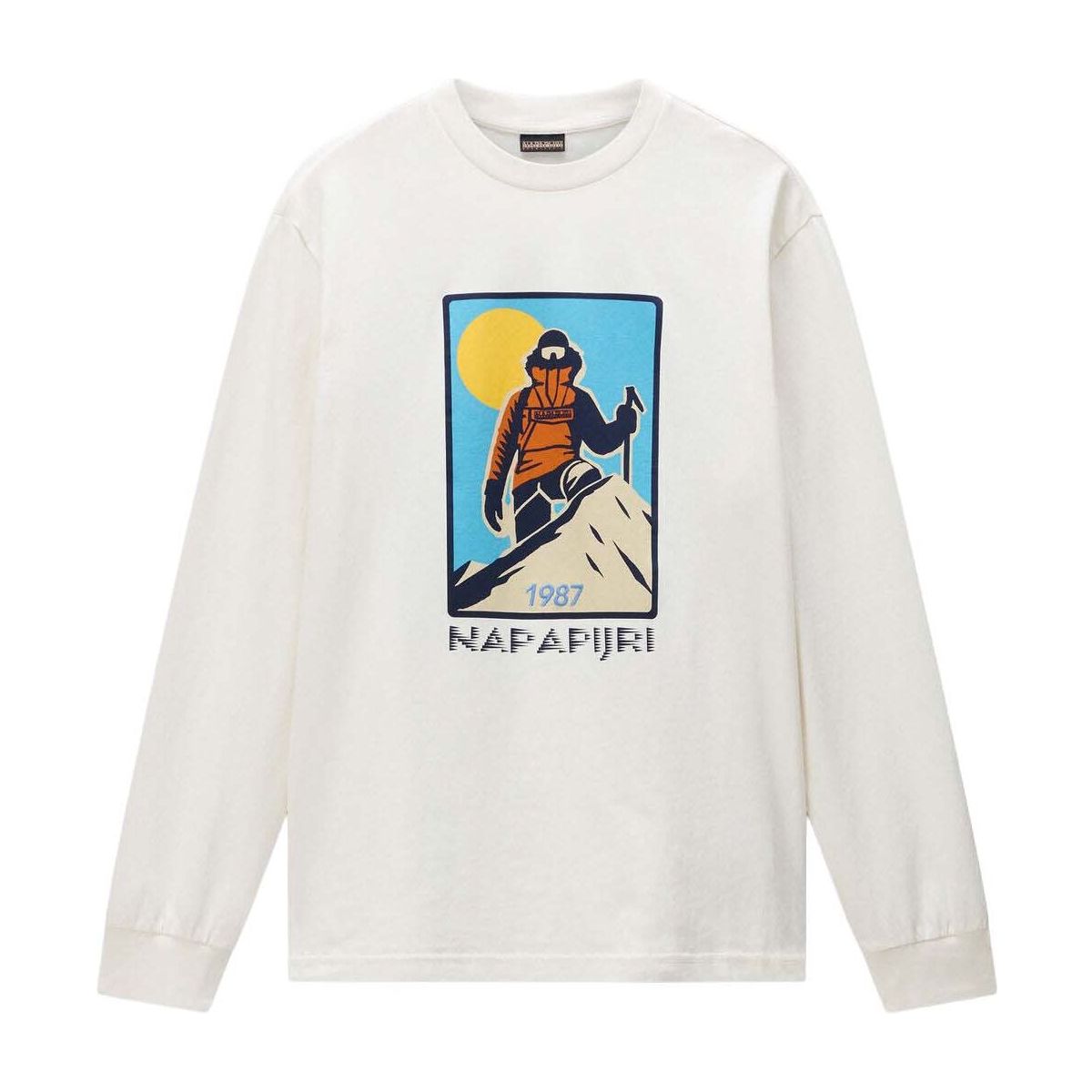 Napapijri S-tee LS white whisper (N1A) S NP0A8BA7N1A1006