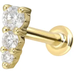14 Karat Gold Labret mit Push Fit MOISSANIT-EISZAPFEN
