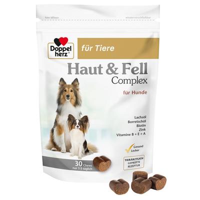 Doppelherz für Tiere Haut&Fell Compl.Chews f.Hunde 30 St Kautabletten