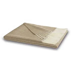 Biederlack Fransenplaid camel 130x170 cm
