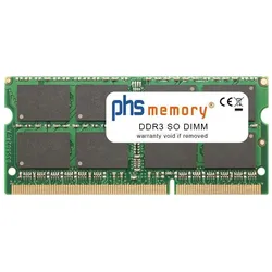 PHS-memory 8GB RAM Speicher für HP 250 G5 (i5-7200U Prozessor) DDR3 SO DIMM 1600MHz PC3L-12800S (HP 250 G5 (i5-7200U Prozessor), 1 x 8GB), RAM Modellspezifisch