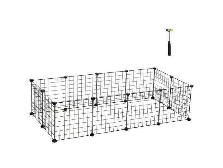 Heimtiergehege, Schwarz, Kunststoff, Metall, 143x46x73 cm, Freizeit & Co, Tierbedarf, Tierzubehör
