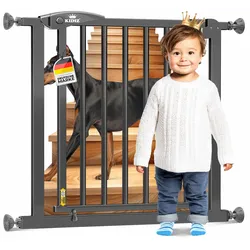 KIDIZ® Schutzgitter für Treppen   Tür, Auto Close Kindertreppengitter ohne Bohren   90° Stop, Absperr Türschutzgitter, schwenkbare Trennwand, Treppenschutzgitter, Klemmen